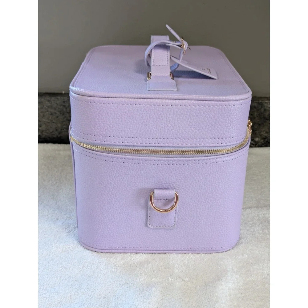 Truly Beauty Amalfi Luxury Travel Trunk Lilac Vegan Leather Makeup Case Read